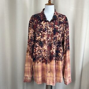 Custom bleach dyed button down shirt